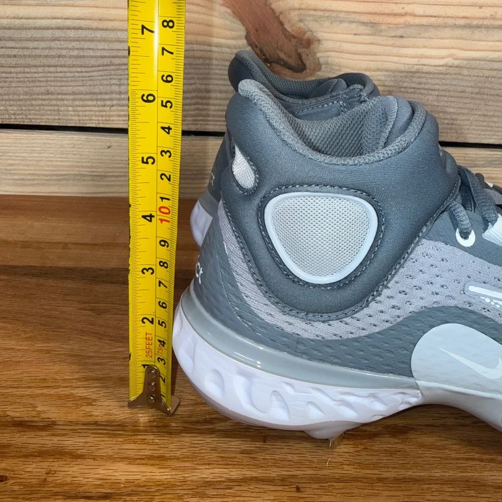Nike Alpha Huarache Elite 4 Mid Baseball Cleats Gray DJ6520-012 Men's Size 7.5